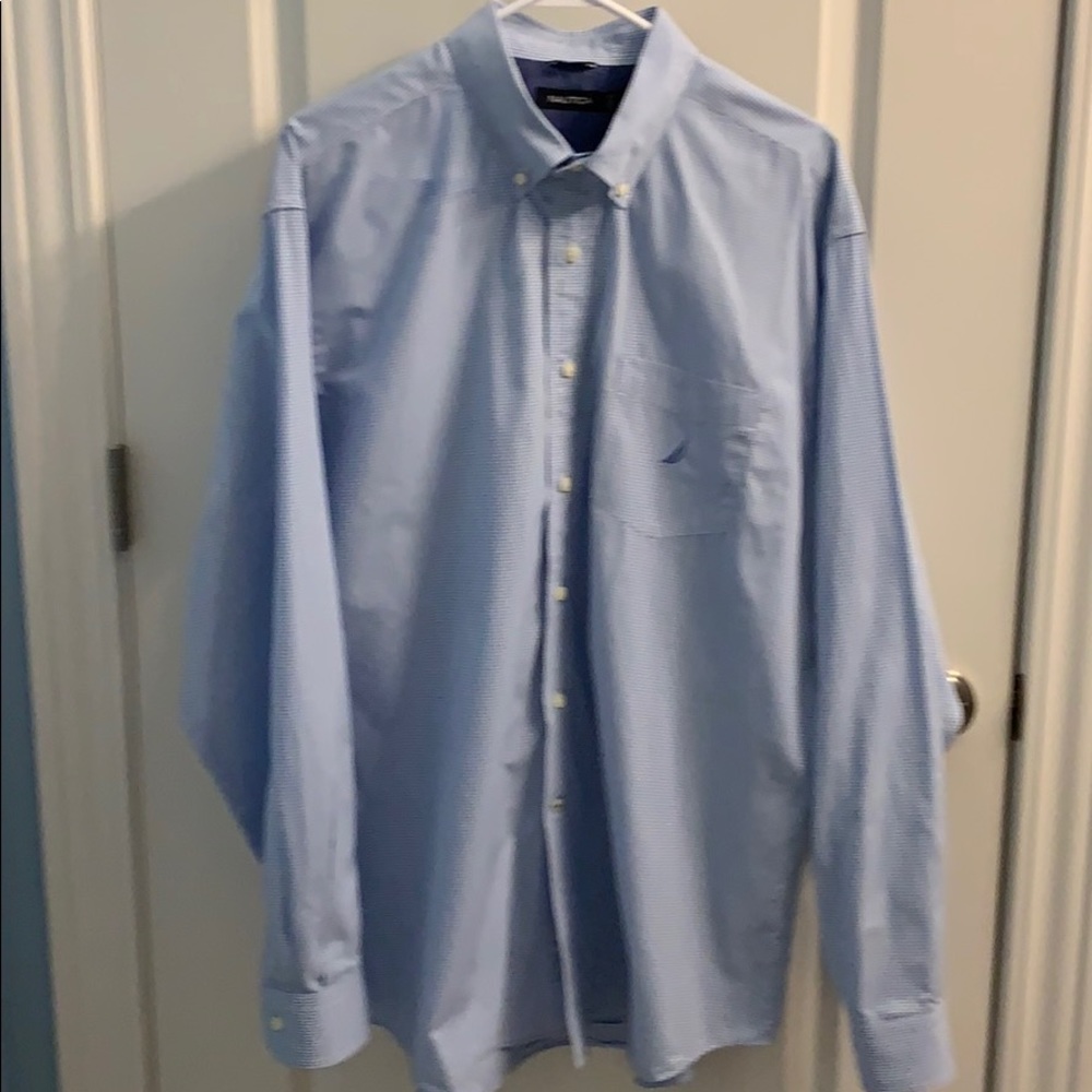 Nautica Men’s Blue White Checked XL Shirt